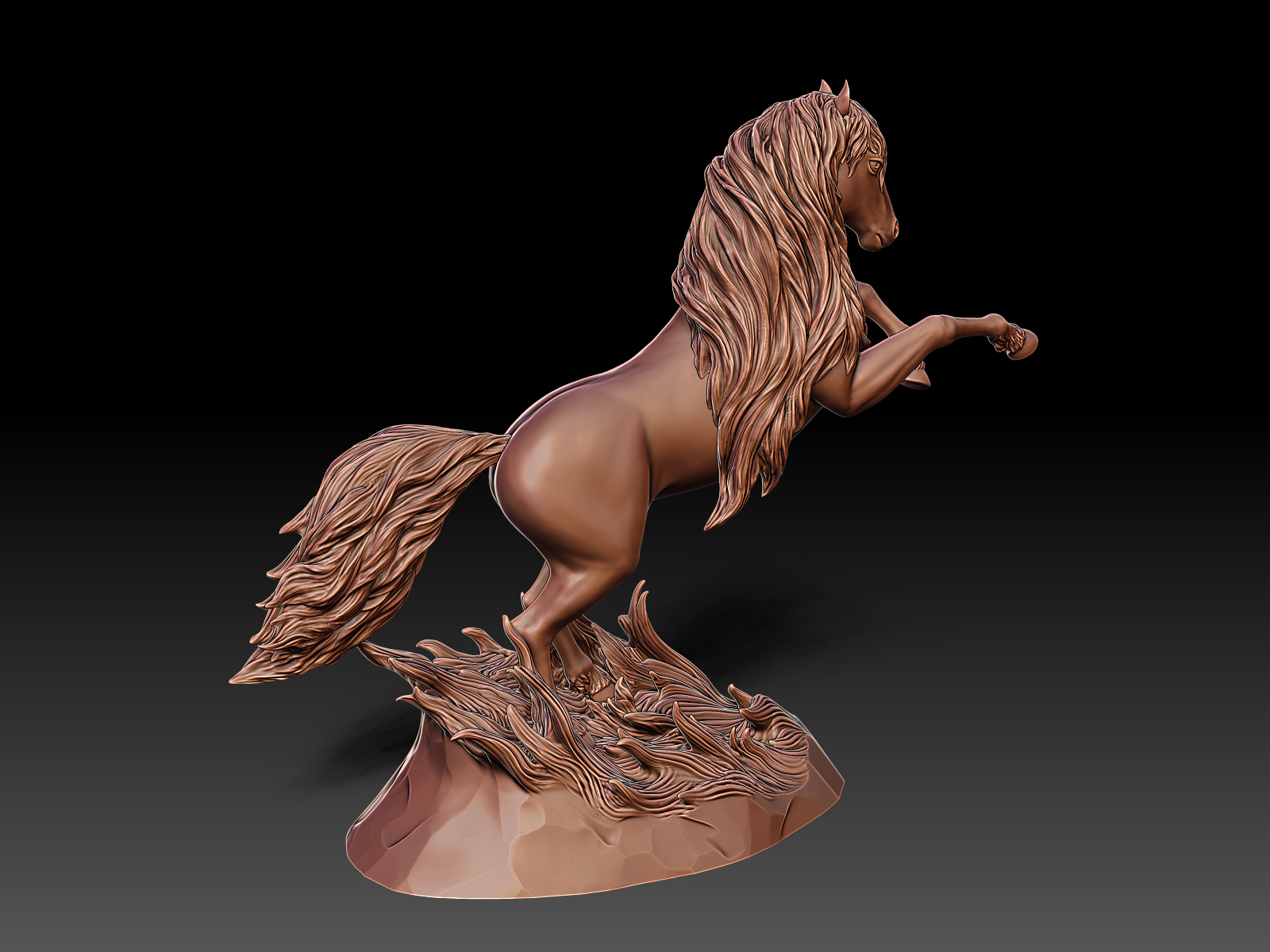 Digital sculpture of the Horse. Creation of unique high quality sculptures on demand.